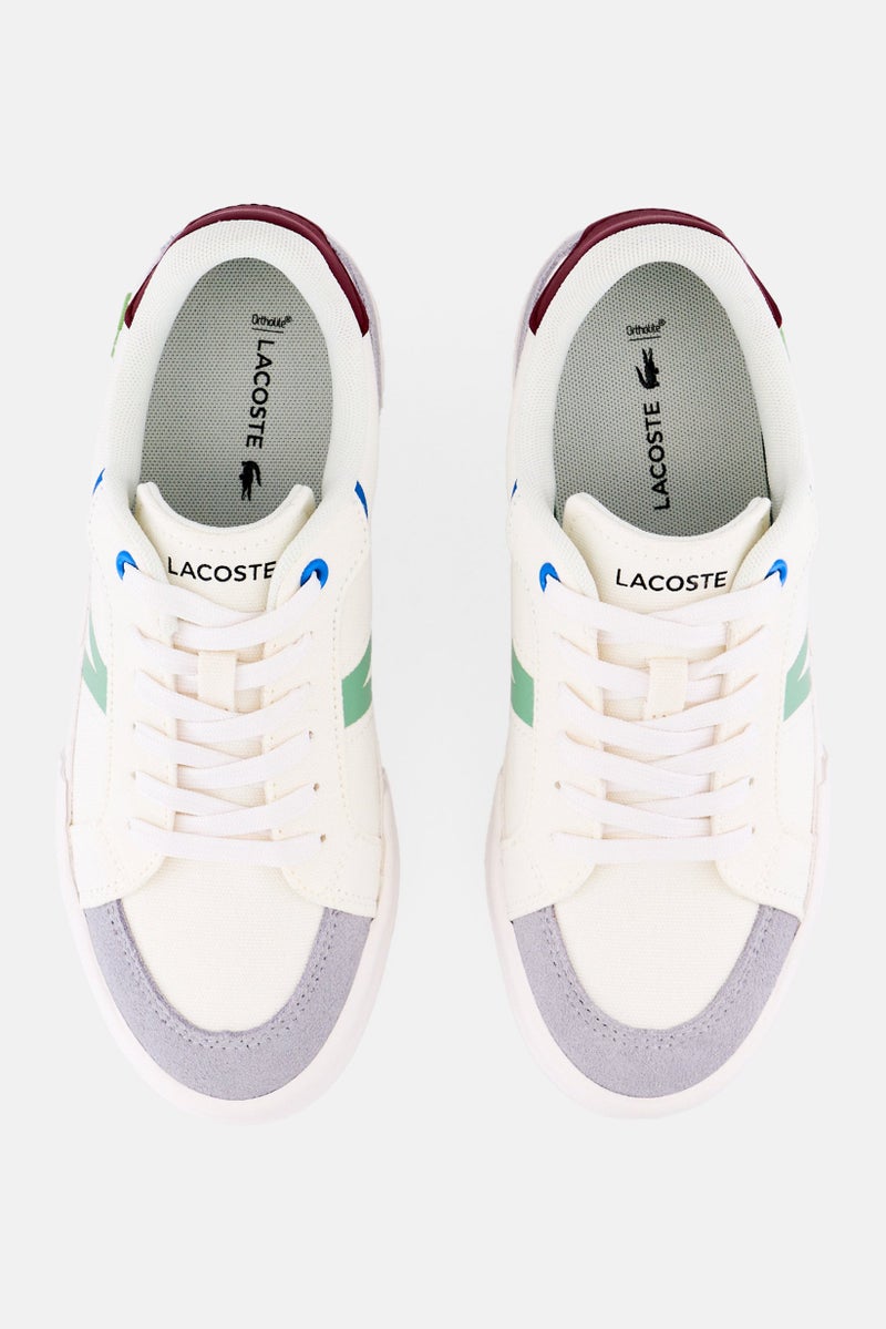 LACOSTE Women Vulcanized Brand Logo Lace Up Shoes, Multicolor - Image 3